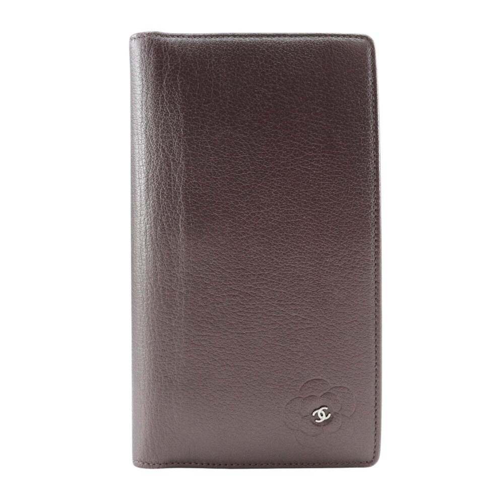 CHANEL Authentic Purple Leather Logo Wallet - Picture 1 of 10
